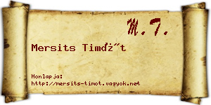 Mersits Timót névjegykártya